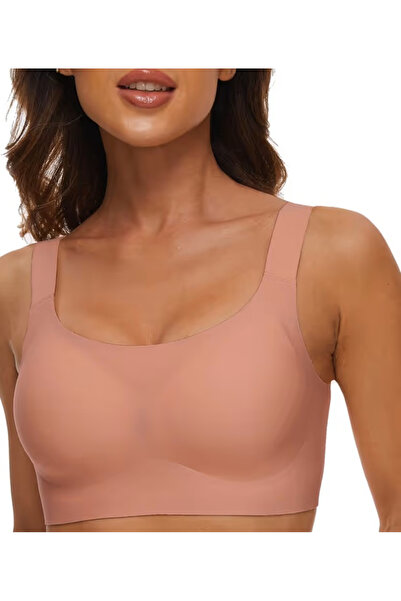 OEM Sutien sport fără cusături, sutien elastic de compresie, roz S