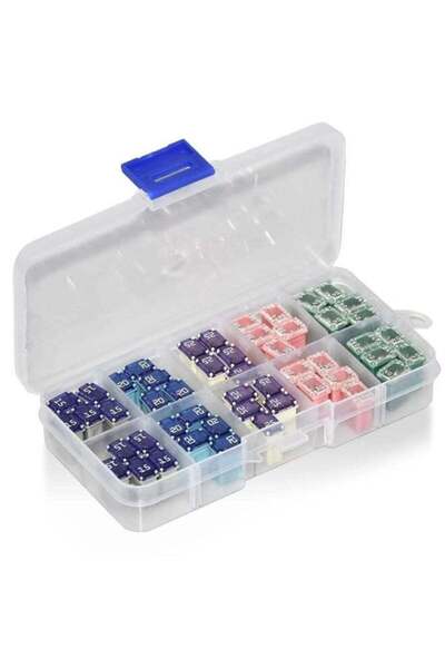 Generic مجموعة فيوزات MCASE صغيرة على شكل صندوق - 50 قطعة للسيارات