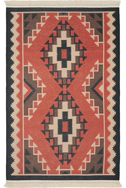 Cool Halı Anatolia Kiremit Renkli Rustik Otantik Vintage Dekoratif Püsküllü Y...