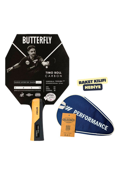 BUTTERFLY Timo Boll Carbon Table Tennis Racket Ittf Approved - with Racket Cover
