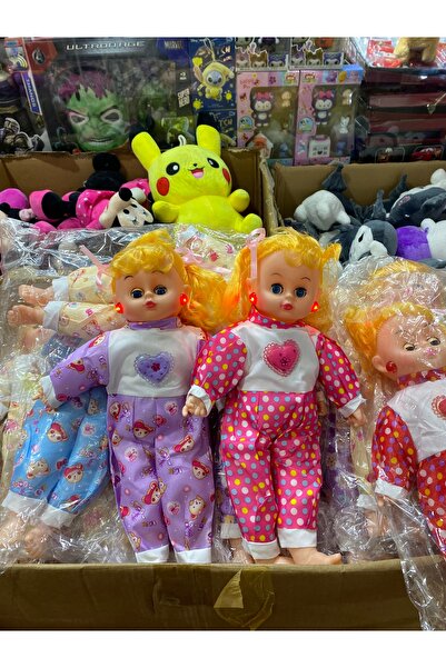 Happy Toys Sevimli Oyuncak Bebek Elbiseli Işıklı Sesli 45 Cm