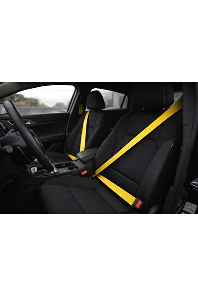 SNSTİCARET Ön Koltuk Emniyet Kemeri Seti – Standart Araç Uyumlu (Sarı)