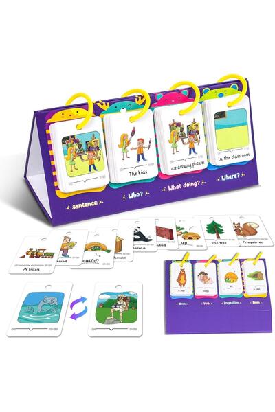 Arabest مخطط بناء الجمل القابل للطي، لعبة البناء، المفردات والقواعد، أدوات تع...