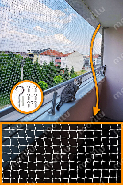 Morilu Kedi Koruma Perdesi - 4 cm Göz 2.5 mm - Balkon için Kedi Filesi -Kedi ...