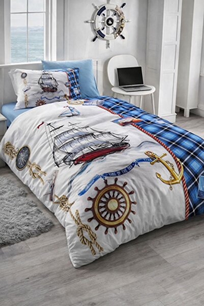 VELLON HOME 4-Piece Sleeping Set for One Person, Sailor
