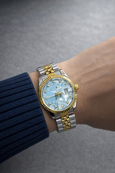 T-GOER Premium Erkek Kol Saati Çelik Kordon Mermer Kadran