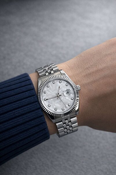 T-GOER Premium Erkek Kol Saati Çelik Kordon Mermer Kadran