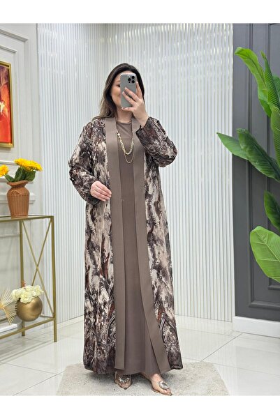 Modam Bella Plus Size Kimono Patterned Dress