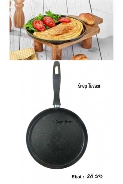ÇEÇEN HOME Single Handle Granite Crepe Pan 28cm