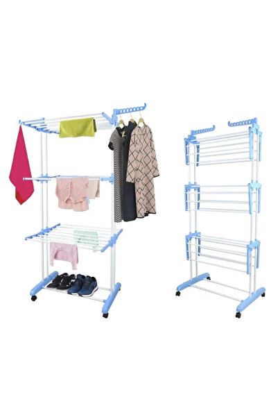 OEM Mobile, foldable vertical clothes dryer with hanger support