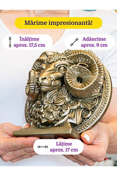 ZupZup Berbec Zodie | Statuetă Horoscop Premium | Finisaj efect bronz