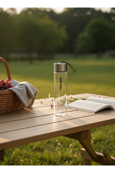 Nohiko 450 ml Glass Water Bottle – Premium Lid Glass Flask |   Leak-Proof & B...