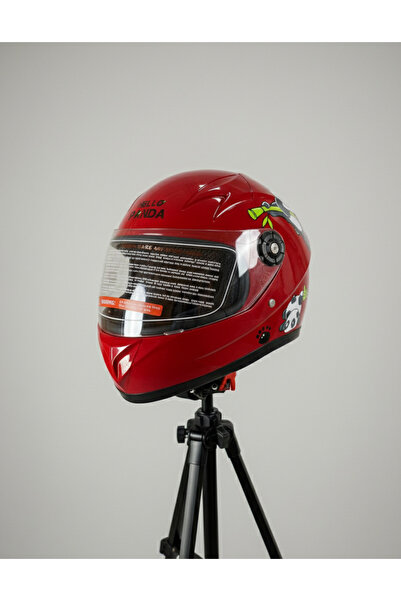 Hello Panda Cască moto copii full-face — design cu panda, vizieră transparentă