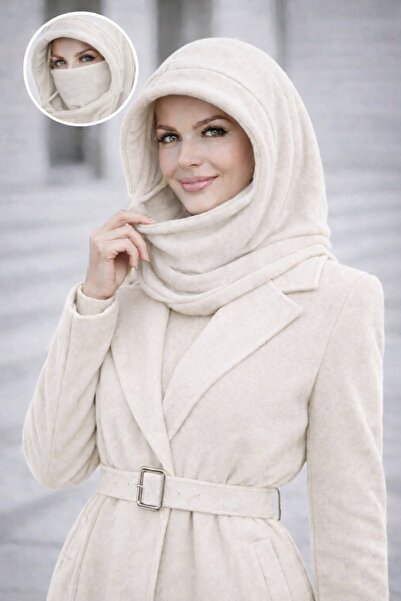 GlassySKY قبعة شتوية من الصوف مقاومة للرياح مع قناع وجه قابل للفتح وحزام للرقبة