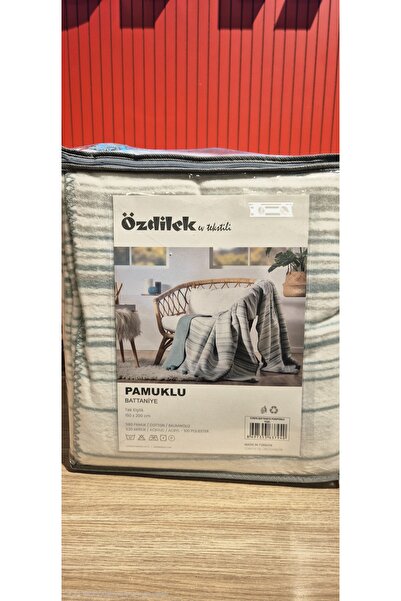 Özdilek STRIPE TEK KİŞİLİK BATTANİYE PONPONLU MAVİ 150x200 CM