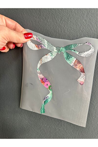 Gönülden Tasarım Iron-On Colorful Bow Transfer Printing Arma 17X14 cm