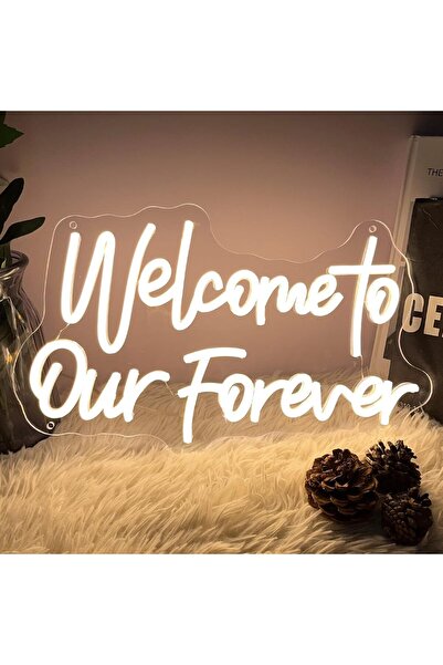 Slasa مرحباً بكم في لوحة نيون LED الخاصة بنا، مقاس 40 × 23 سم، مصنوعة من الأك...