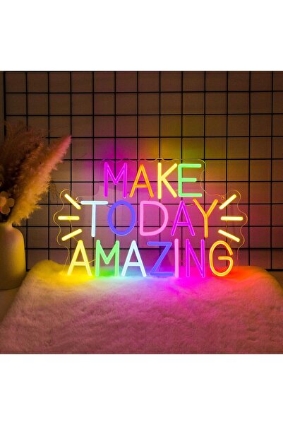 Slasa لوحة نيون LED متعددة الألوان من الأكريليك، مقاس 40×30 سم، لتزيين الجدرا...