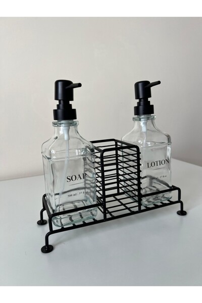 Home Soap Dispenser with Stand, Liquid Soap Dispenser, 2-Piece Soap Dispenser