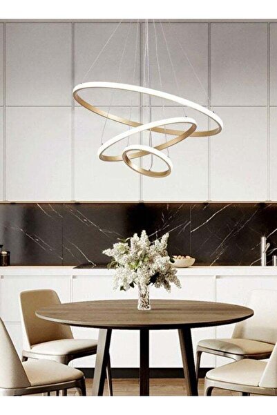 Raffine Luxury Modern 60W LED Ring Chandelier | Spiral Pendant Light with 3-C...