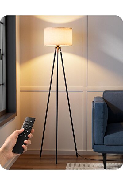 Bukela Floor lamp, black, +12W, with remote control