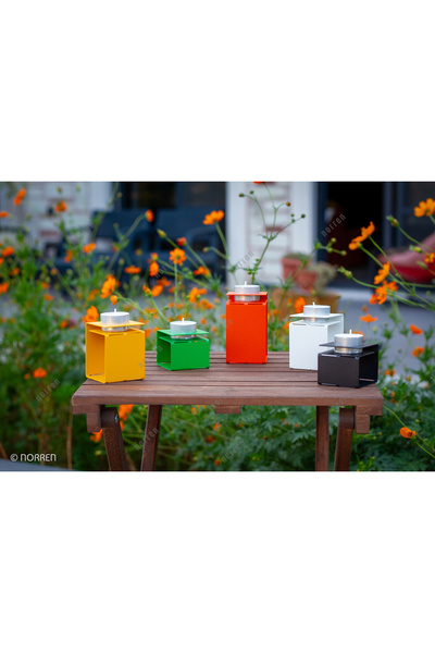NORREN Origami Tasarım Dekoratif Tealight Mumluk | Çelik, Toz Boya Kaplama | ...