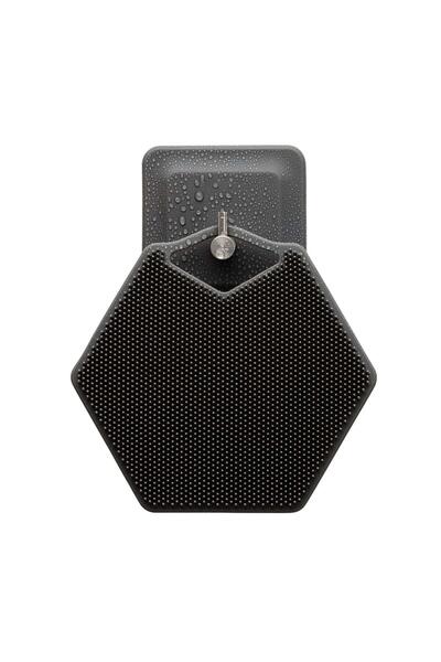 Bukela Polygonal bath brush - black - with black hook
