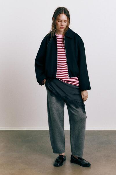 Pull & Bear Yumuşak kumaş balon ceket