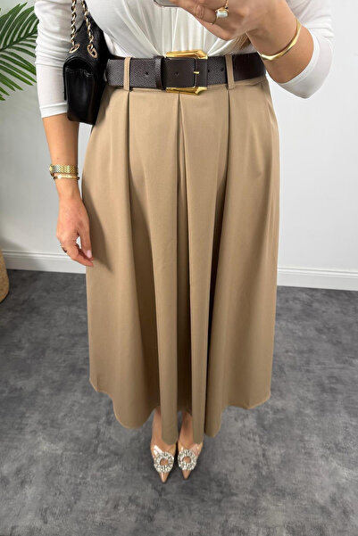 My Blog Камел поливискозна пола с колан - 3360