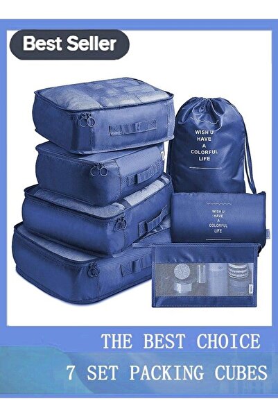 Bukela Seven-piece storage bag set, navy blue