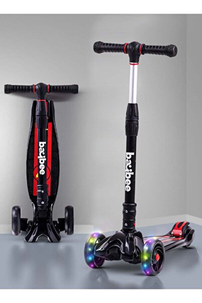 BAYBEE سكوتر فلاش للأطفال، سكوتر بثلاث عجلات للأطفال بمقبض قابل للطي وتعديل ا...