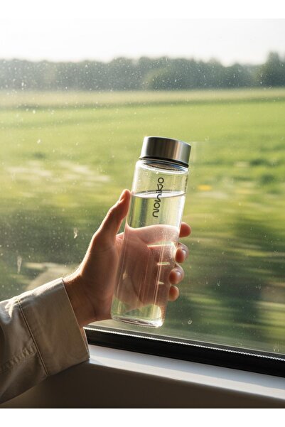 Nohiko 550 ml Glass Water Bottle – Premium Lid Glass Flask |   Leak-Proof & B...