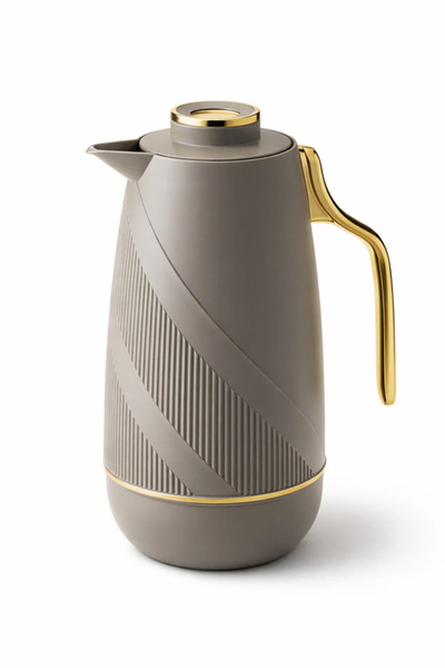 Urbanza Luxury Insulated Serving Flask with Gold Handle and Textured Body for...