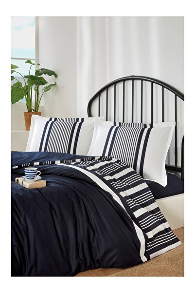 Özdilek Single Fitted Sheet Duvet Cover Set Wonder Navy Blue