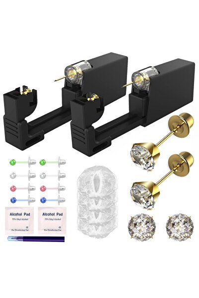 Kaiqikaixi 19Pcs Ear Piercing Kit Disposable Sterile Ear Piercing Kit Painles...