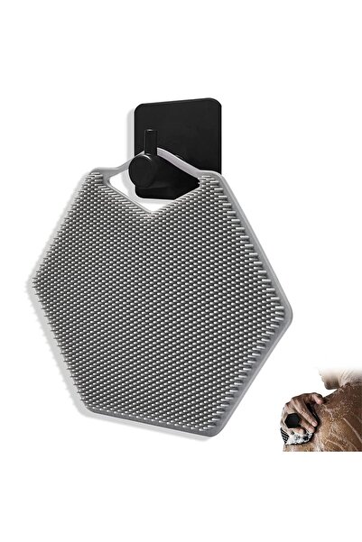 Bukela Polygonal bath brush - gray - with black hook