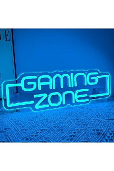 Slasa Gaming Zone LED Neon Sign 14x42 cm Sky Blue Acrylic Gaming Decor