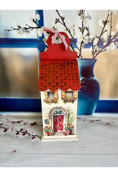 Bypinaryuksel Door and Window Patterned Wooden Bag Holder