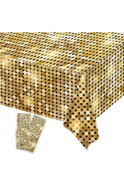 Generic عبوتان من مفارش المائدة البلاستيكية المستطيلة للاستخدام مرة واحدة، بت...