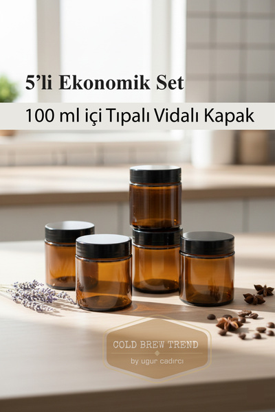 COLD BREW TREND by uğur cadırcı 100 ml Amber Glass Jar - 5 Pieces - Cosmetic ...