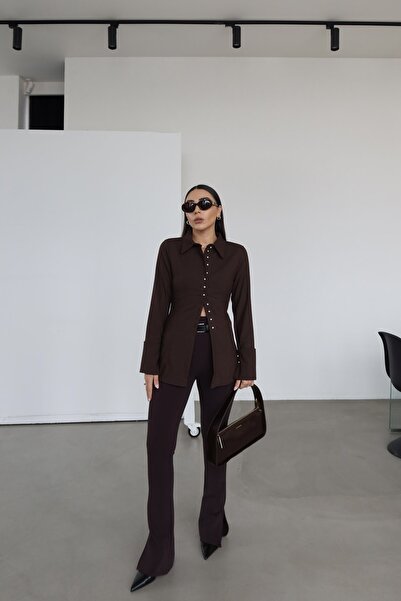 Özge Özgenç بنطلون بحزام شق