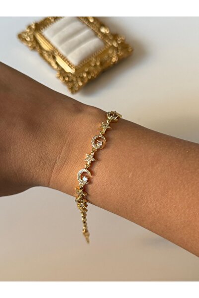 Charmist Çelik ay yıldız zirkon bileklik