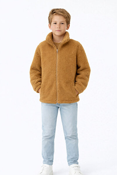 ESİLA KİDS Jachetă pentru băieți Cardigan cu mânecă lungă cu fermoar de pluș