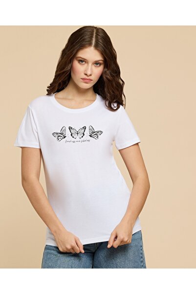 R&B Printed T-Shirt with Crew Neck and Short Sleeves