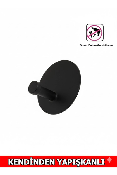 ardini ASKILIK YAPIŞKANLI MANTAR YUVARLAK TEKLİ MAT SİYAH PAKETTE 4 ADET