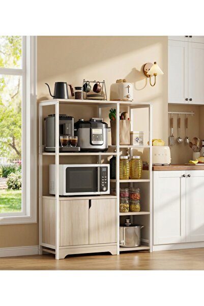 ZUIHAO خزانة زاوية للقهوة بأربعة أرفف، رف تخزين للمطبخ، منظم مطبخ، حامل فرن م...