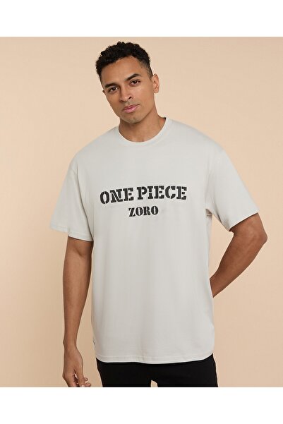 R&B Printed T-Shirt with Crew Neck and Short Sleeves