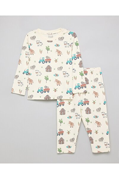 R&B طقم ملابس للأولاد متعدد مطبوع