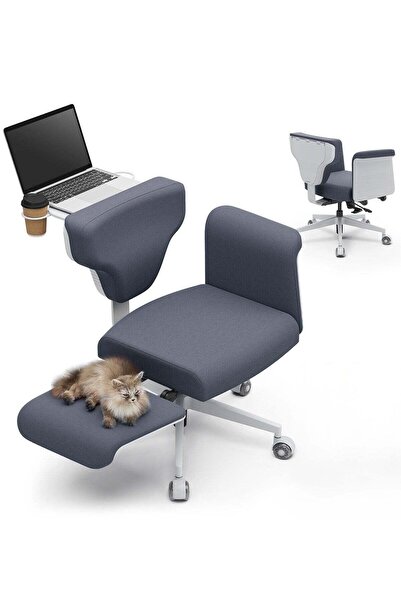 DROGO كرسي مكتب فاخر للمنزل، كرسي مكتب مريح للكمبيوتر وكرسي مكتب