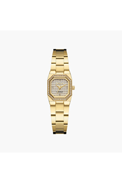 Omax Gold Toned Octagonal Analogue Watch